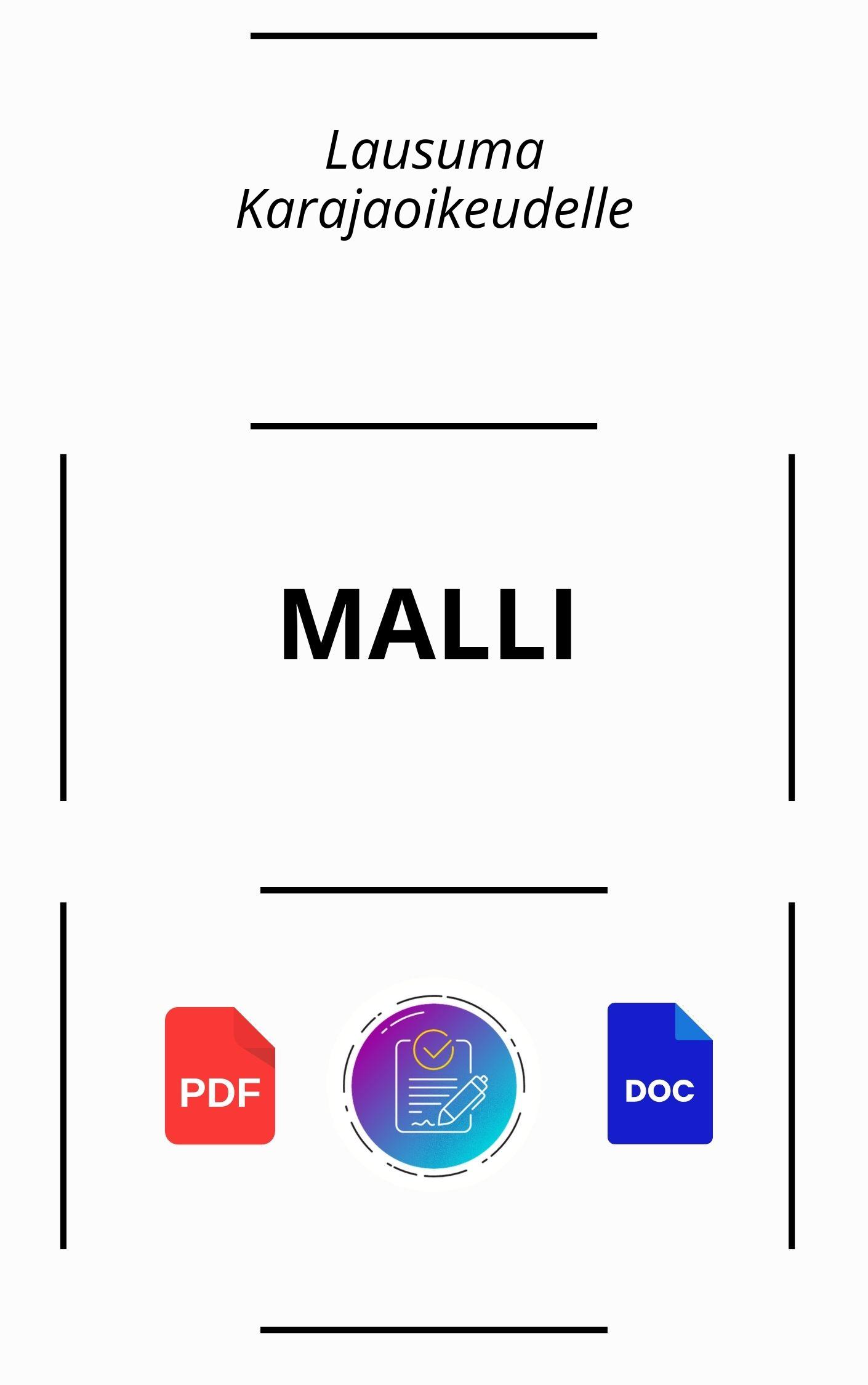Lausuma Käräjäoikeudelle