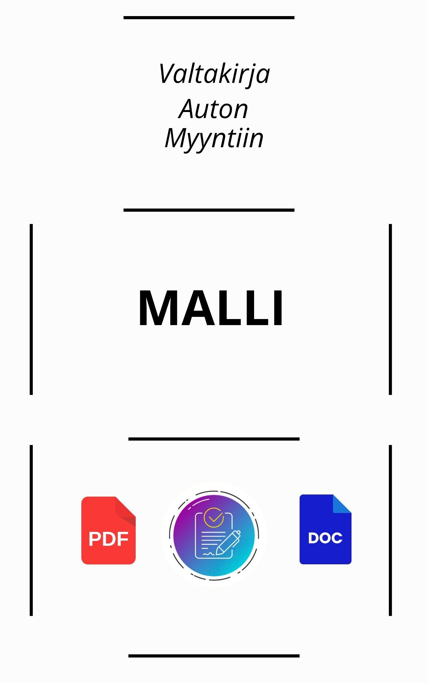 Valtakirja Auton Myyntiin