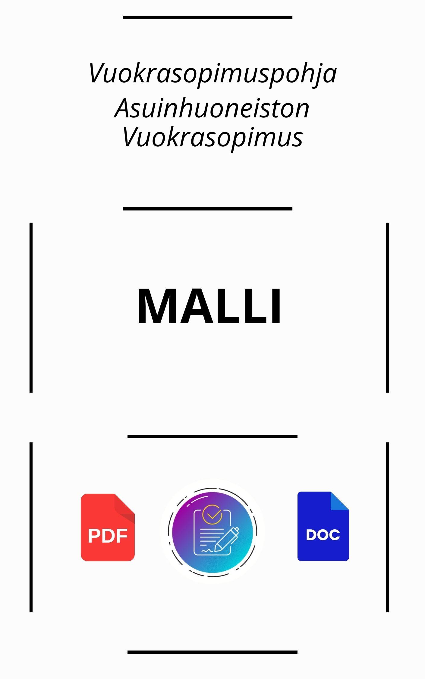 Vuokrasopimuspohja Asuinhuoneiston Vuokrasopimus