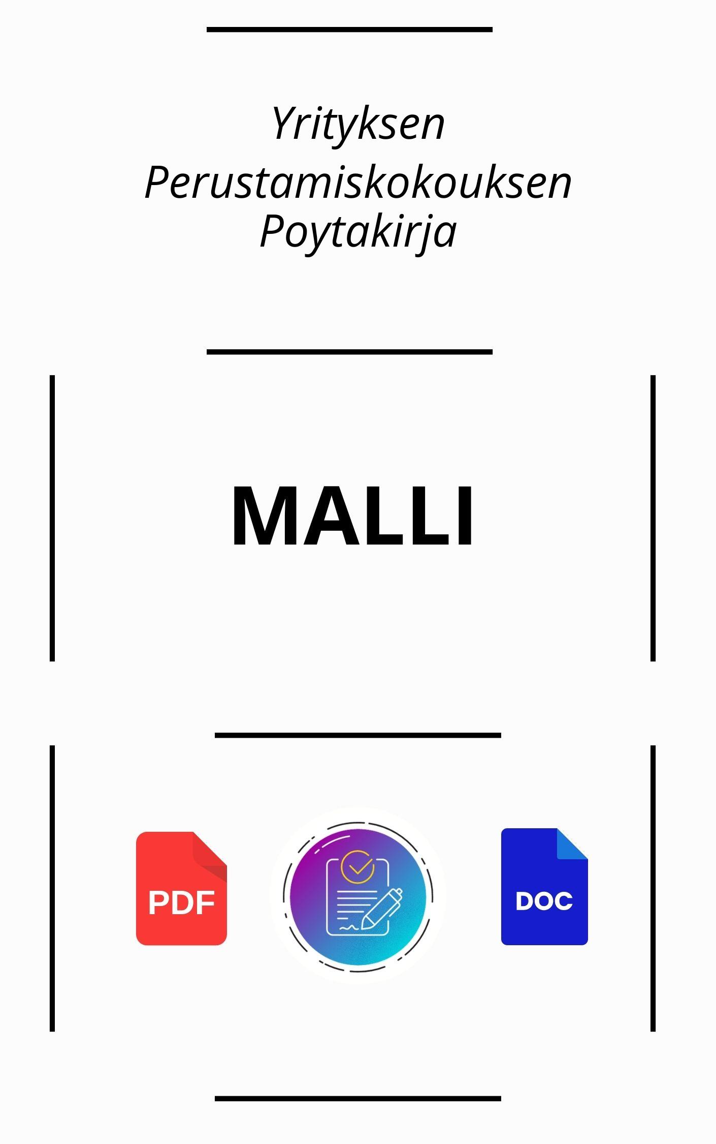 Yrityksen Perustamiskokouksen Pöytäkirja